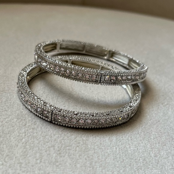 Silver Tone Stretch Fashion Bracelets - Picture 1 of 2